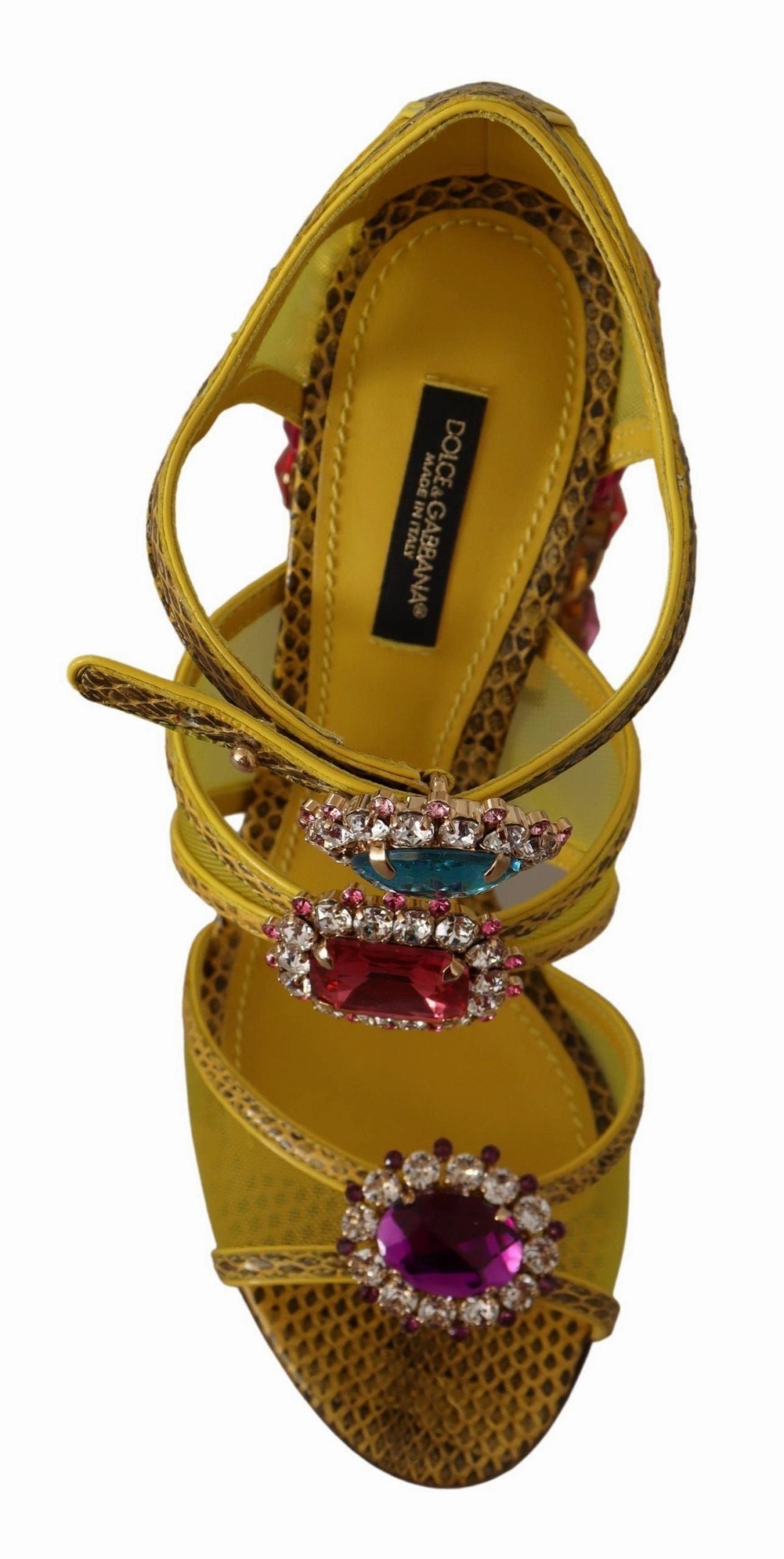 Kira Sport Sandals Yellow Leather Crystal Ayers Sandals Shoes