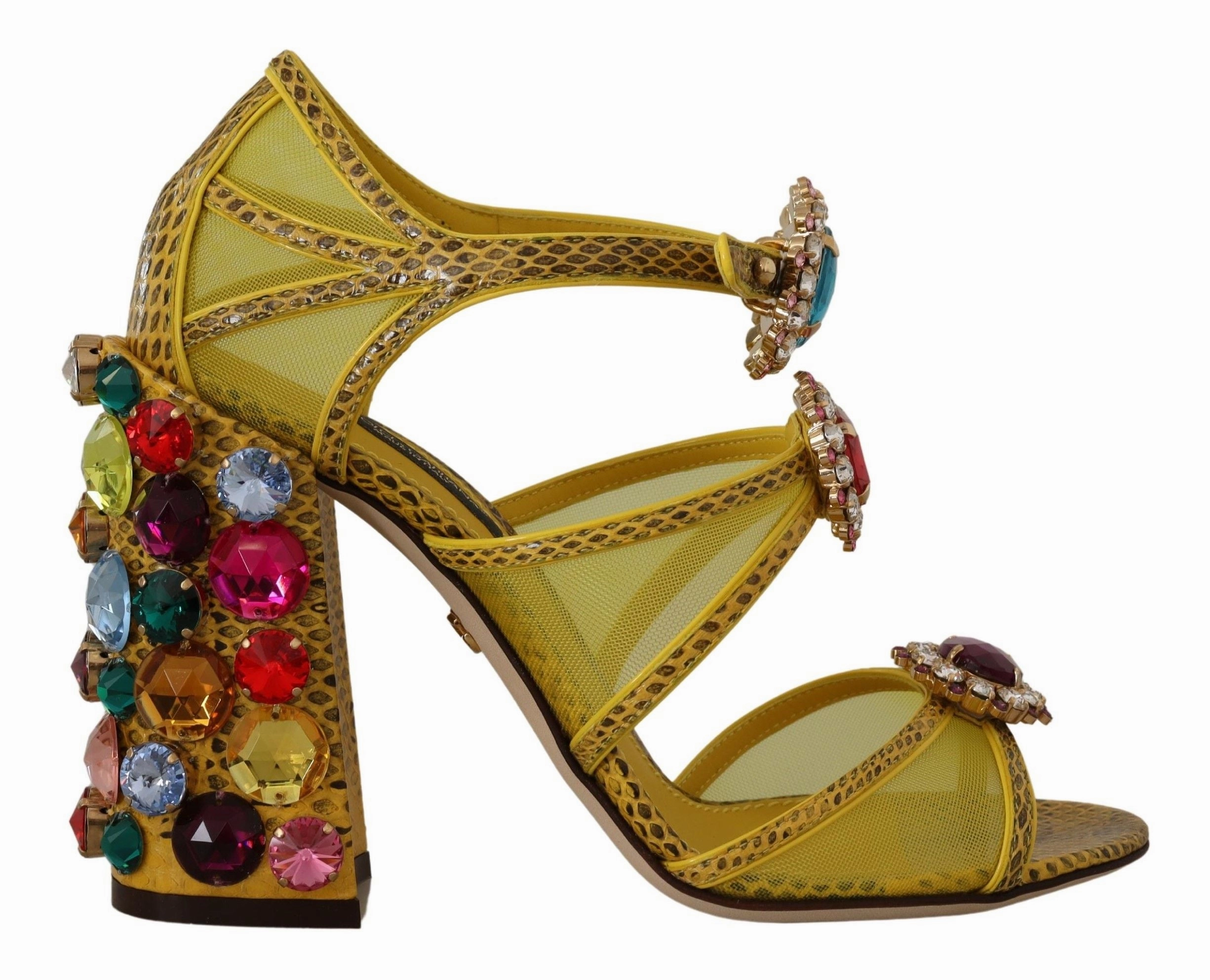 Yellow Leather Crystal Ayers Sandals Shoes Royal Sandals Barbados