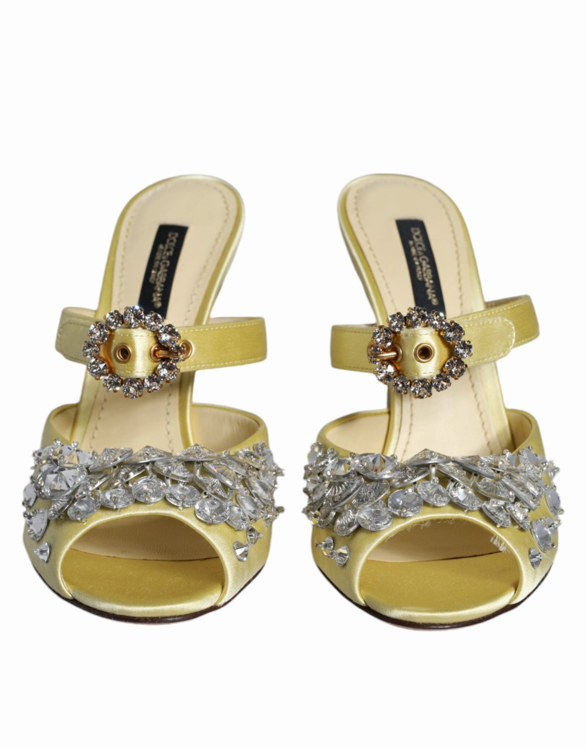 Summer Dress And Sandals Yellow Mary Janes Satin Crystal Sandals Shoes