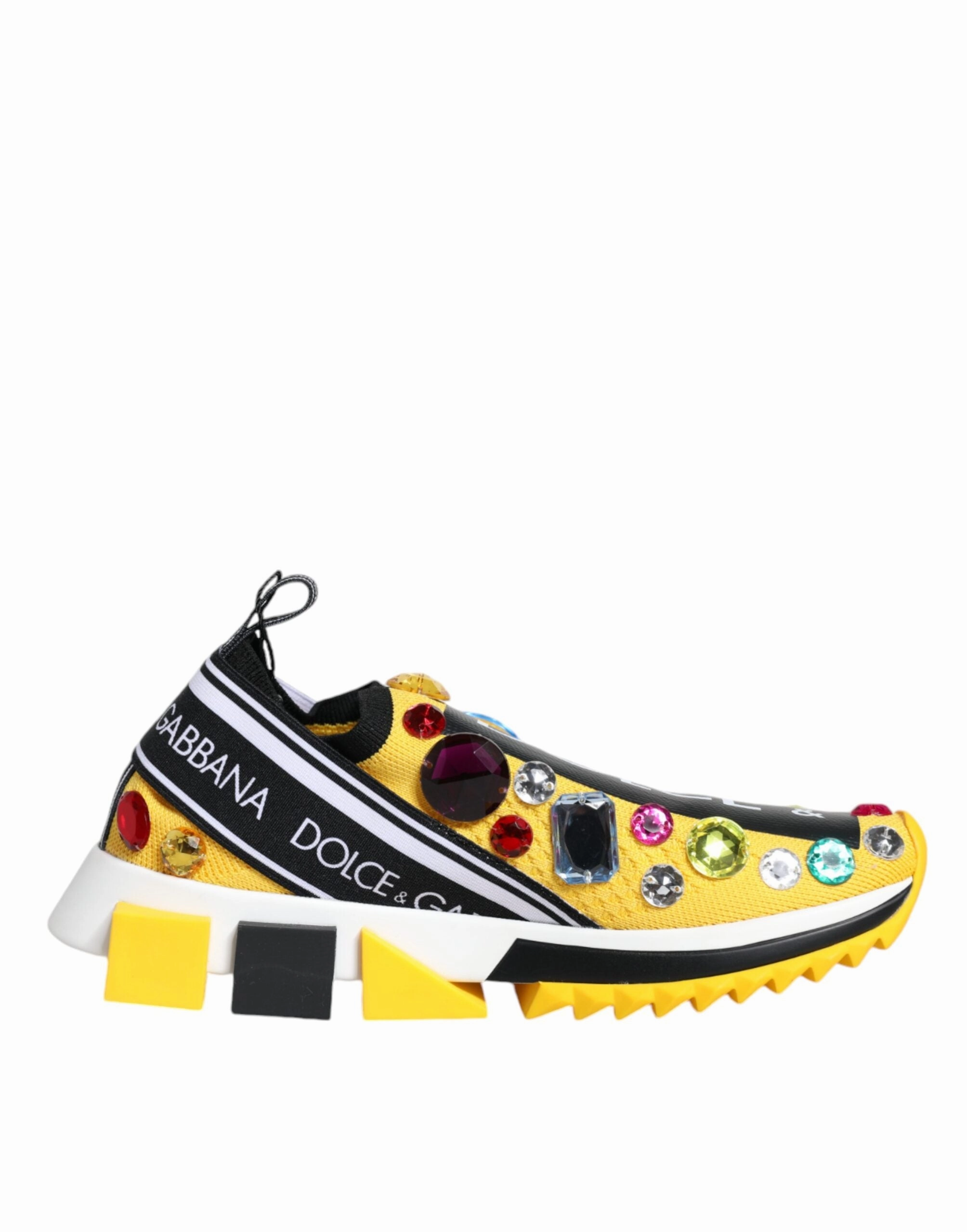 Yellow Sorrento Crystals Low Top Sneakers Shoes Sneakers Cast