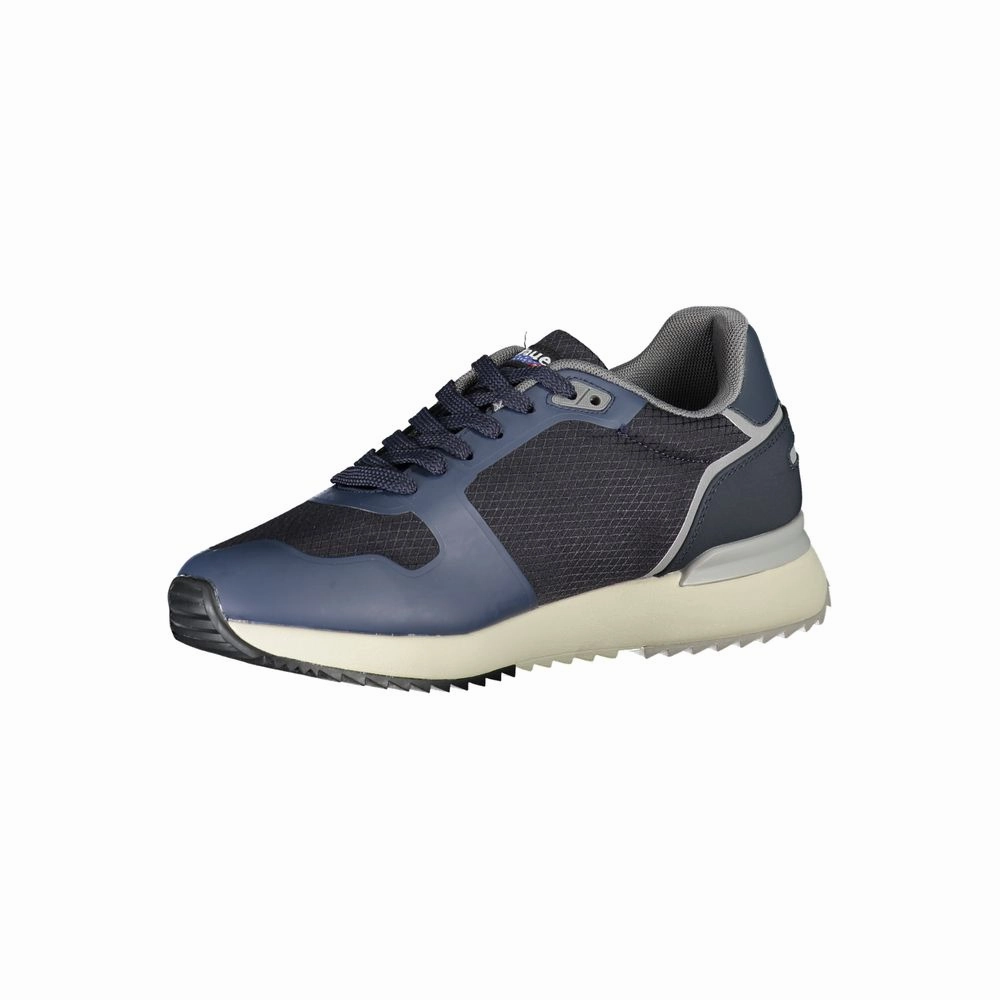 Running Shoes Sneakers Size Ebay Blauer Dapper Blue Sneakers with Contrast Detailing