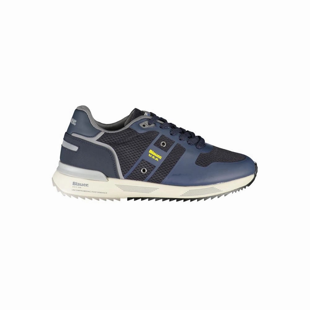 Old Money Sneakers Blauer Dapper Blue Sneakers with Contrast Detailing